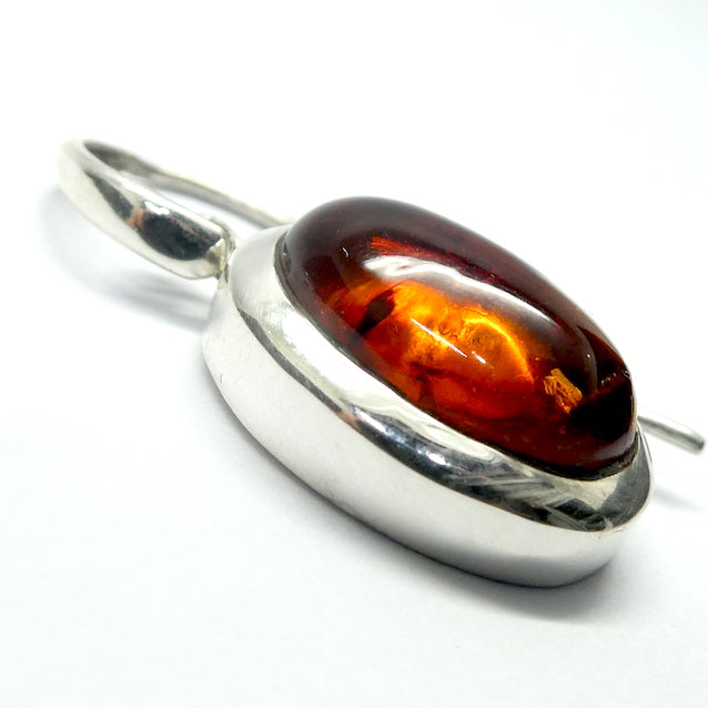 Amber Earrings, Baltic, Cabochon, 925 Sterlng Silver d1