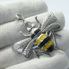 Load image into Gallery viewer, Bee Jewelry  Pendant | 925 Sterling silver with Black and Gold Enamel | Pendant | Creativity fertility Goddess wisdom power | Melissa | Merovingian | Crystal Heart Melbourne Australia since 1986