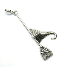 Load image into Gallery viewer, arry Potter Pendant | Sorting Hat on Broomstick | 925 Sterling Silver  | Crystal Heart Melbourne Australia since 1986