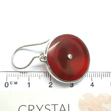 Load image into Gallery viewer, Finely Detailed 925 Sterling Silver Dragonfly on Carnelian Disc | Consistent colour and translucency | Creativity Focus | Cancer Leo Taurus | Genuine Gems from Crystal Heart Melbourne Australia since 1986 | AKA Cornelian or Sard 