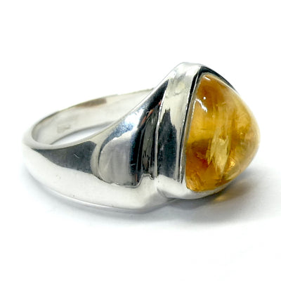 Citrine Ring | Triangle Trilliant  Cabochon | |Chunky Polished 925 Sterling Silver | US Size 7 | AUS Size N1/2 | Abundant Energy | Burn up Negativity | Positive Energy | Healing Confidence | Genuine Gems from Crystal Heart Melbourne Australia  since 1986Citrine Ring | Triangle Trilliant  Cabochon | |Chunky Polished 925 Sterling Silver | US Size 7 | AUS Size N1/2 | Abundant Energy | Burn up Negativity | Positive Energy | Healing Confidence | Genuine Gems from Crystal Heart Melbourne Australia  since 1986