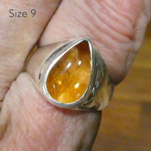 Load image into Gallery viewer, Citrine Ring Cabochon Teardrop, 925 Silver, US Size 8 or 9, r2