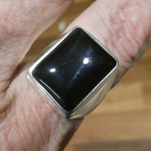 Load image into Gallery viewer, Black Onyx Ring | 925 Sterling Silver Setting  | Oblong cabochon | US Size 9.5 | Personally Empowering | Genuine Gems from Crystal Heart Melbourne Australia since 1986