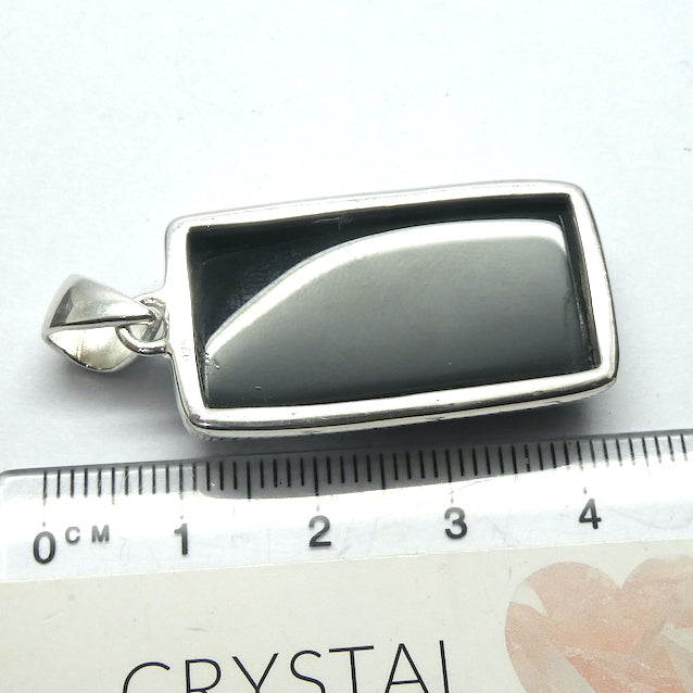 Black Onyx Gemstone | Oblong Cabochon | Simple Bezel Setting | Open Back | 925 Sterling Silver | Protection and confidence | Genuine Gems from Crystal Heart Melbourne Australia since 1986