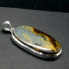 Pietersite Pendant | Large Oval  Cabochon | 925 Sterling Silver | Quality handcrafted | Blue and Gold Swirls | strength flexibility creativity determination | Genuine Gems from Crystal Heart Melbourne Australia since 1986