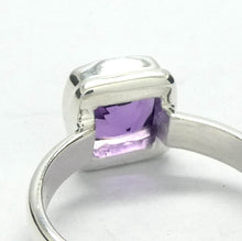 Load image into Gallery viewer, Amethyst Ring | Faceted Square Stone | Single Band | 925 Sterling Silver  | US Size 7 or 8 | AUS Size N1/2 | P1/2 | Genuine Gems from Crystal Heart Australia since 1986