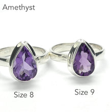 Load image into Gallery viewer, Amethyst Ring, Faceted Teardrop, 925 Sterling Silver rt