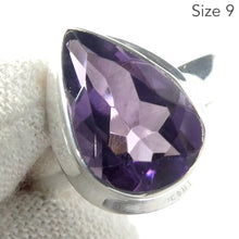 Load image into Gallery viewer, Amethyst Ring, Faceted Teardrop, 925 Sterling Silver rt