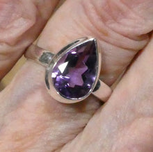 Load image into Gallery viewer, Amethyst Ring, Faceted Teardrop, 925 Sterling Silver rt