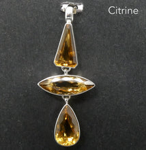 Load image into Gallery viewer, Citrine Pendant | AAA Grade | 3 Faceted Stones | Mellow Toffee Honey shade | 925 Sterling Silver | Abundant Energy | Repel Negativity | Positive Healing Energy | Aries Gemini Leo Libra | Genuine Gems from Crystal Heart Melbourne Australia  since 1986