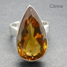 Load image into Gallery viewer, Citrine Ring, Brandy Shade, Faceted Teardrop, 925 Sterling Silver Kt