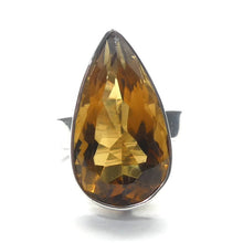 Load image into Gallery viewer, Citrine Ring, Brandy Shade, Faceted Teardrop, 925 Sterling Silver Kt