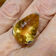 Load image into Gallery viewer, Citrine Ring | Faceted Teardrop | 925 Sterling Silver | Besel Set |  US Size 9 | AUS Size R1/2 | Natural Unheated stones, flawless, constant colour  | Abundant Energy Repel Negativity | Engender Confidence | Aries Gemini Leo Libra | Genuine Gems from Crystal Heart Melbourne Australia  since 1986