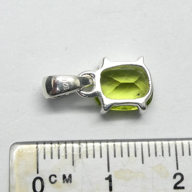 Peridot Pendant | Dainty Faceted Oval | 925 Sterling Silver|  Claw Set | Open Back | Overcome nervous tension | Joyful Heart | Genuine gems from Crystal Heart Melbourne Australia since 1986