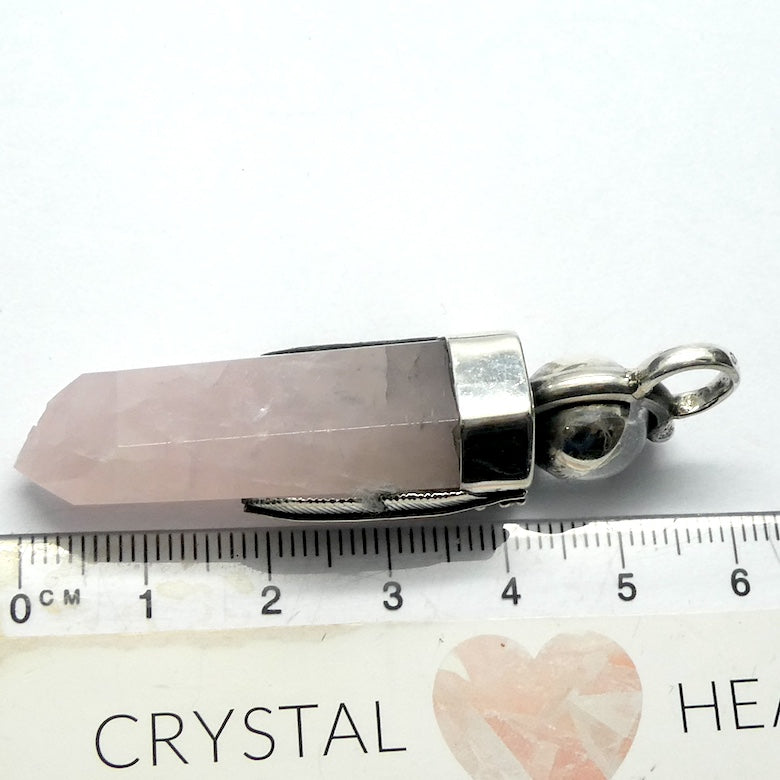 Rose Quartz Gemstone Pendant | Chrysocolla Cabochon | Black Coral | 925 Sterling Silver | Shamanic Silver hand crafting | Genuine Gemstones from Crystal Heart Melbourne since 1986 