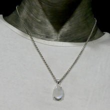 Load image into Gallery viewer, Moonstone Pendant, Faceted Oval, 925 Sterling Silver r3
