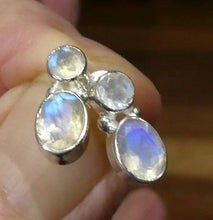 Load image into Gallery viewer, Rainbow Moonstone Stud Earrings | Faceted Ovals | 925 Sterling Silver | Nice Blue Flash | | Genuine Gems from Crystal Heart Melbourne Australia since 1986