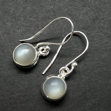Load image into Gallery viewer, Moonstone Hook Earrings | Cabochon rounds | 925 Sterling Silver | Stepped Bezel Setting | Genuine Gems from Crystal Heart Melbourne Australia since 1986