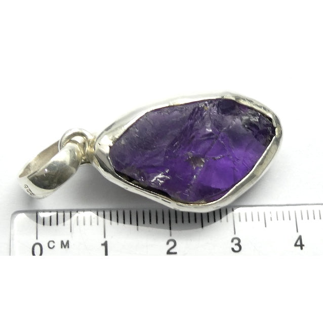Amethyst Pendant | Lovely Chunk of Raw Gem Quality Amethyst | 925 Sterling Silver | Solid Bezel Set with open back | Genuine Gems from Crystal Heart Melbourne Australia since 1986