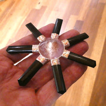 Load image into Gallery viewer, Black Tourmaline &amp; Clear Quartz Energy Grid/Antenna