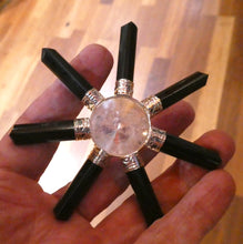 Load image into Gallery viewer, Black Tourmaline &amp; Clear Quartz Energy Grid/Antenna