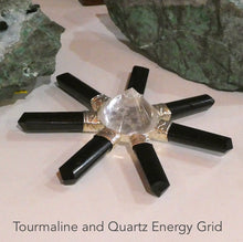 Load image into Gallery viewer, Black Tourmaline &amp; Clear Quartz Energy Grid/Antenna