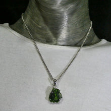 Load image into Gallery viewer,  Chrome Diopside Raw Nugget Pendant | 925 Sterling Silver | Open Back | Vivid Green Translucent Gemstone | High Vibration Powerful Heart Healing &amp; Transformation  | Genuine Gems from Crystal Heart Melbourne Australia since 1986