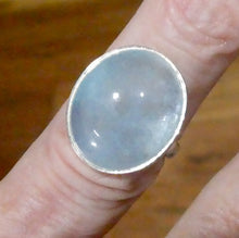 Load image into Gallery viewer, Aquamarine Ring | Oval Cabochon | 925 Sterling Silver | US Size 5| AUS Size J1/2 | Genuine Gems from Crystal Heart Melbourne Australia since 1986