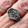 Silver Pentacle Ring | Moon Phases | Celtic | Talisman | 925 Sterling Silver | Wisdom and Protection & Harmony | Crystal Heart Melbourne Australia since 1986