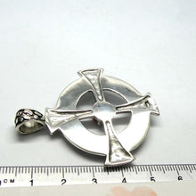 Load image into Gallery viewer, Traditional Celtic Cross Pendant | Solid 925 Sterling Silver | Rose hand carved from natural coral | Rosicrucian | Genuine Gems from Crystal Heart Melbourne since 1986