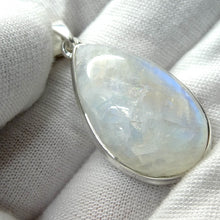 Load image into Gallery viewer, Natural Rainbow Moonstone Pendant | Large Teardrop Cabochon | 925 Sterling Silver | Strong Blue Flash | Emotional Liberation | Genuine Gems from Crystal Heart Melbourne Australia 1986