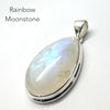 Natural Rainbow Moonstone Pendant | Large Teardrop Cabochon | 925 Sterling Silver | Strong Blue Flash | Emotional Liberation | Genuine Gems from Crystal Heart Melbourne Australia 1986