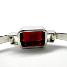 Load image into Gallery viewer, Garnet Gemstone Bracelet | Large oblong faceted gemstone | Looks like a stylish Bangle | Hidden easy Clasp | Meditation | Heart Centred Warmth | Energising | Genuine Gemstones from Crystal Heart Melbourne Australia since 1986