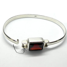 Load image into Gallery viewer, Garnet Gemstone Bracelet | Large oblong faceted gemstone | Looks like a stylish Bangle | Hidden easy Clasp | Meditation | Heart Centred Warmth | Energising | Genuine Gemstones from Crystal Heart Melbourne Australia since 1986
