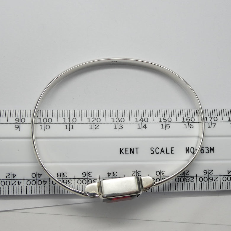 Garnet Gemstone Bracelet | Large oblong faceted gemstone | Looks like a stylish Bangle | Hidden easy Clasp | Meditation | Heart Centred Warmth | Energising | Genuine Gemstones from Crystal Heart Melbourne Australia since 1986