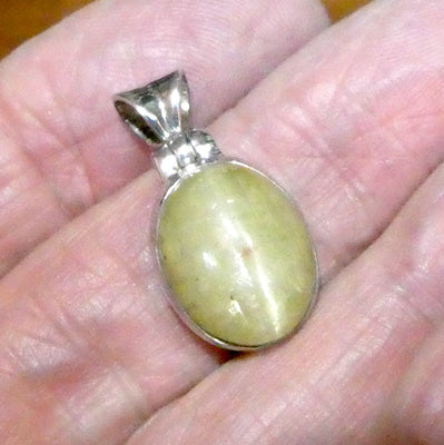 Cat's Eye Chrysoberyl Pendant, Oval Cabochon, 925 Silver, g3