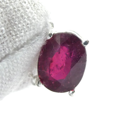 Ruby Necklace | Solo Faceted Oval  in Fine Chain | Good transparency and color | 925 Sterling Silver | Open Back | Genuine Gems at Crystal Heart Australia est1986