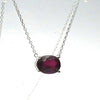 Ruby Necklace | Solo Faceted Oval  in Fine Chain | Good transparency and color | 925 Sterling Silver | Open Back | Genuine Gems at Crystal Heart Australia est1986