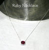 Ruby Necklace | Solo Faceted Oval  in Fine Chain | Good transparency and color | 925 Sterling Silver | Open Back | Genuine Gems at Crystal Heart Australia est1986