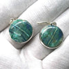 Shattuckite  Earring | Circle Cabochon |  925 Sterling Silver | Bezel set with open back | Cut through Karmic debt | Genuine Gems from Crystal Heart Melbourne Australia since 1986