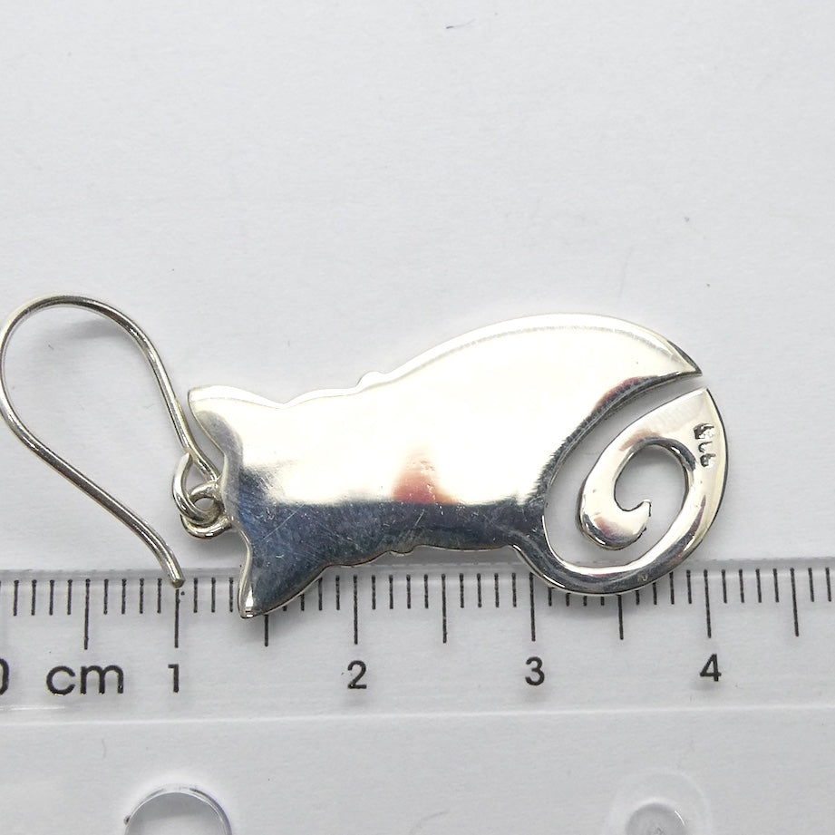 Earring and Pendant | Black Onyx Cat | 925 Sterling Silver | Genuine Gems from Crystal Heart Melbourne Australia since 1986
