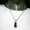 Earring and Pendant | Black Onyx Cat | 925 Sterling Silver | Genuine Gems from Crystal Heart Melbourne Australia since 1986