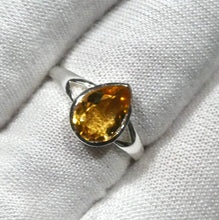 Load image into Gallery viewer, Citrine Ring | Faceted Teardrop | 925 Sterling Silver | Bezel Set |  US Size 6, 7, 8, 9, 10 | | Abundant Energy Repel Negativity | Engender Confidence | Aries Gemini | Leo | Genuine Gems from Crystal Heart Melbourne Australia  since 1986
