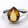 Citrine Ring | Faceted Teardrop | 925 Sterling Silver | Bezel Set |  US Size 6, 7, 8, 9, 10 | | Abundant Energy Repel Negativity | Engender Confidence | Aries Gemini | Leo | Genuine Gems from Crystal Heart Melbourne Australia  since 1986
