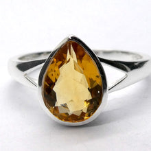 Load image into Gallery viewer, Citrine Ring | Faceted Teardrop | 925 Sterling Silver | Bezel Set |  US Size 6, 7, 8, 9, 10 | | Abundant Energy Repel Negativity | Engender Confidence | Aries Gemini | Leo | Genuine Gems from Crystal Heart Melbourne Australia  since 1986
