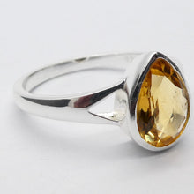 Load image into Gallery viewer, Citrine Ring | Faceted Teardrop | 925 Sterling Silver | Bezel Set |  US Size 6, 7, 8, 9, 10 | | Abundant Energy Repel Negativity | Engender Confidence | Aries Gemini | Leo | Genuine Gems from Crystal Heart Melbourne Australia  since 1986
