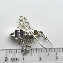 Load image into Gallery viewer, Bee Jewelry | Earring | 925 Sterling silver | Faceted Amethyst | Life Like | Wings in Flight | Creativity fertility Goddess wisdom power | Spiritual Vision | Melissa | Merovingian | Genuine Gems from Crystal Heart Melbourne Australia since 1986