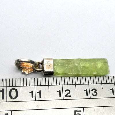 Kyanite Pendant | Lime Green Raw Crystal | 925 Silver | Uplift Protect Clarify protect Heart & Mind | Genuine Gems at Crystal Heart Melbourne Australia est. 1986