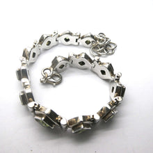 Load image into Gallery viewer, Peridot Bracelet | Thirteen Faceted Squares | 925 Sterling Silver | Bezel Set | Open Backs | Adjustable length | Crystal Heart Melbourne Australia since 1986