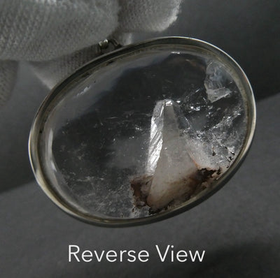 Manifestation Quartz Pendant | Large Oval Cabochon | Superior 925 Sterling Silver Setting | Genuine Gems from Crystal Heart Melbourne Australia since 1986